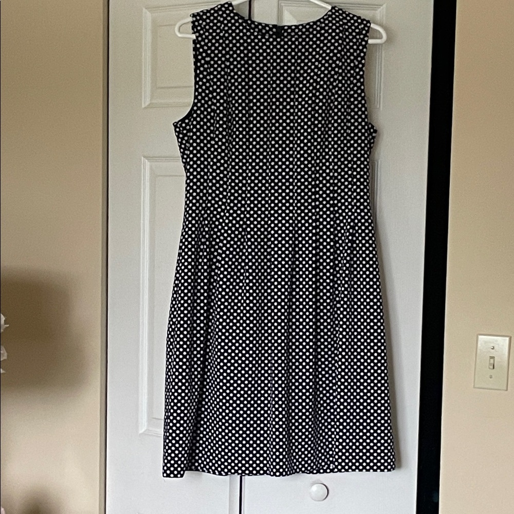 Polka Dot Sleeveless Flare Dress.